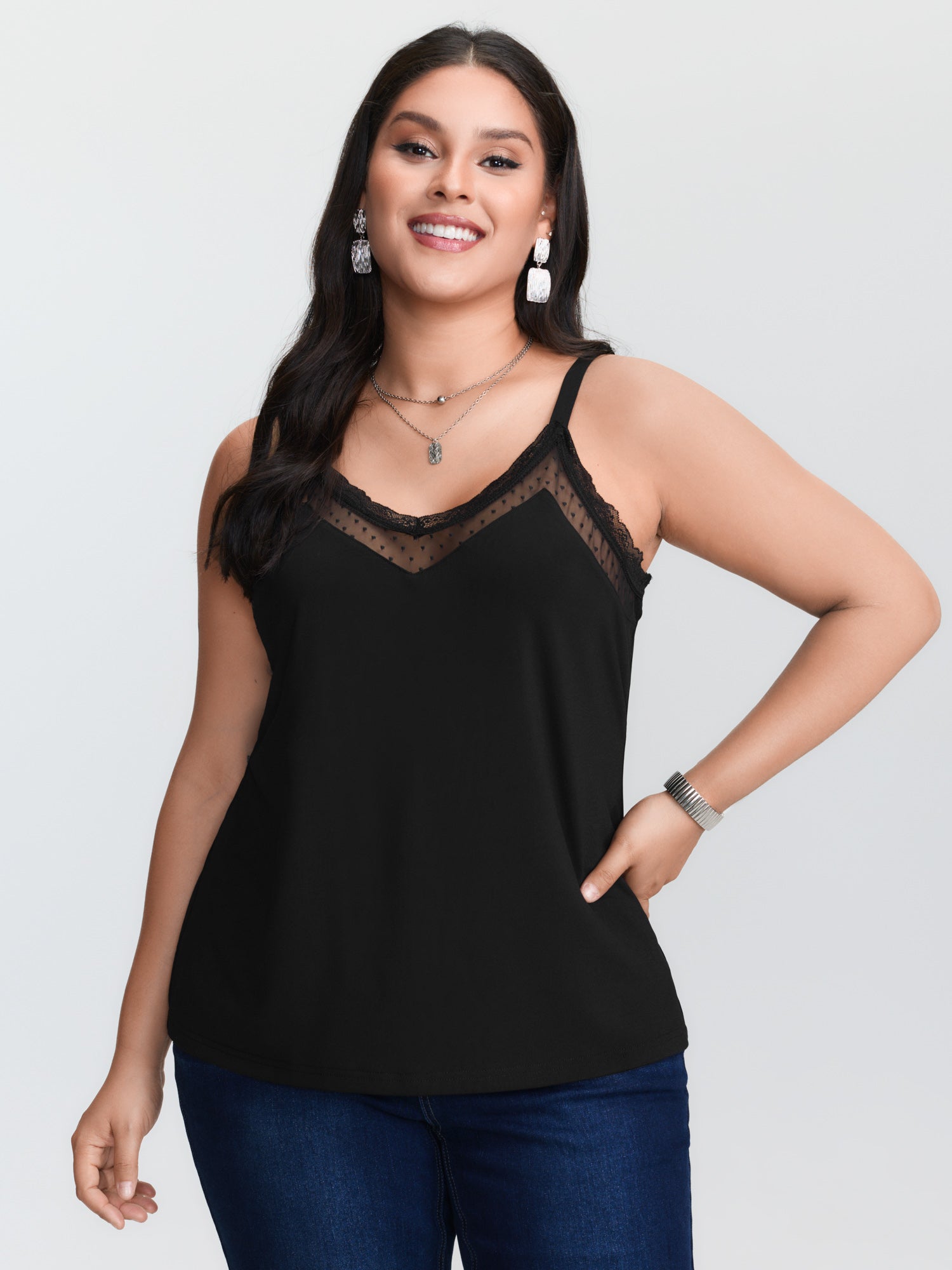 Débardeur noir en maille trico - Cami Top Lace avis et prix