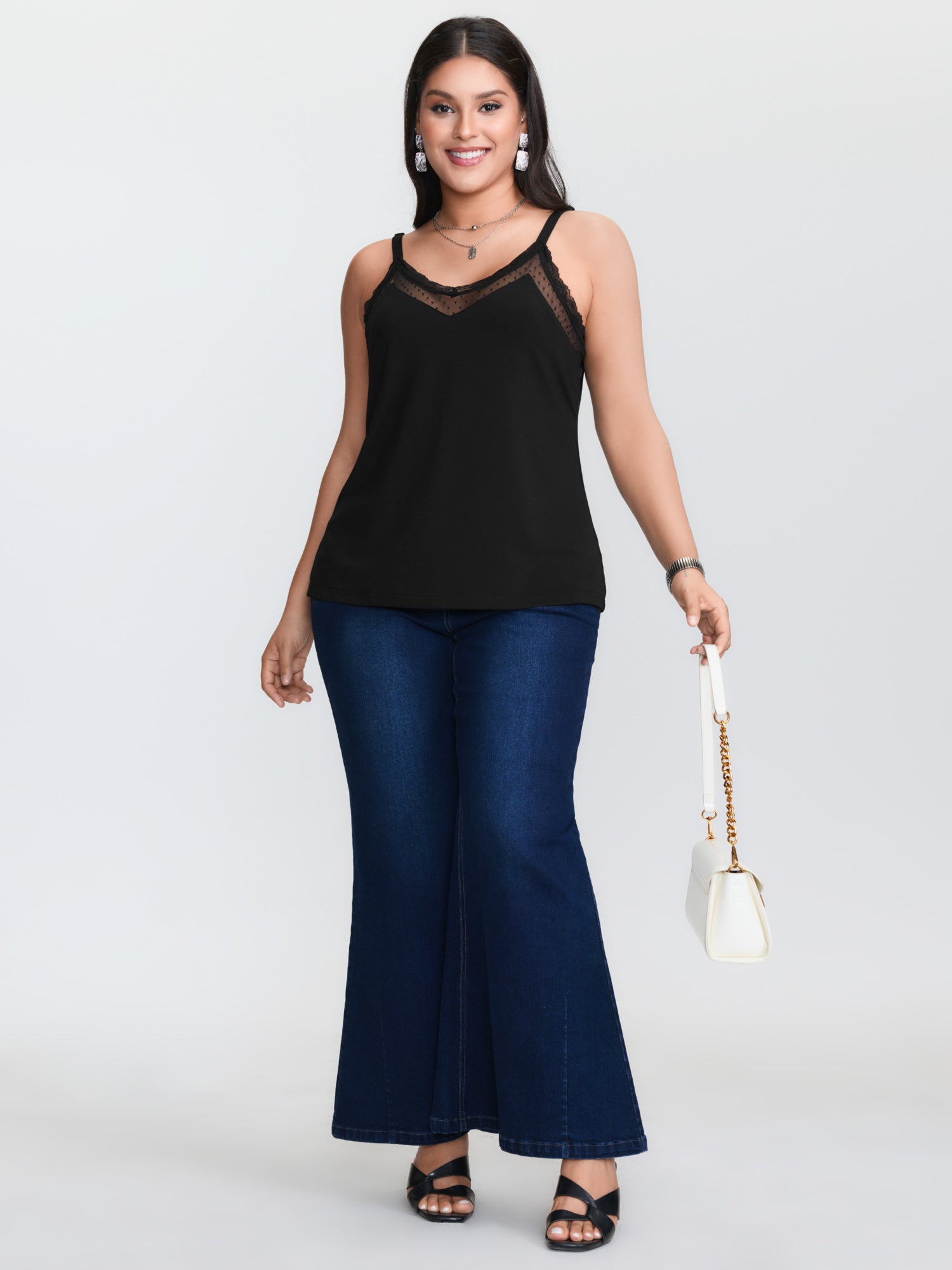 Débardeur noir en maille trico - Cami Top Lace avis et prix